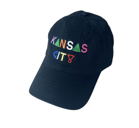 KANSAS CITY EMBROIDERED DAD HAT - BLACK
