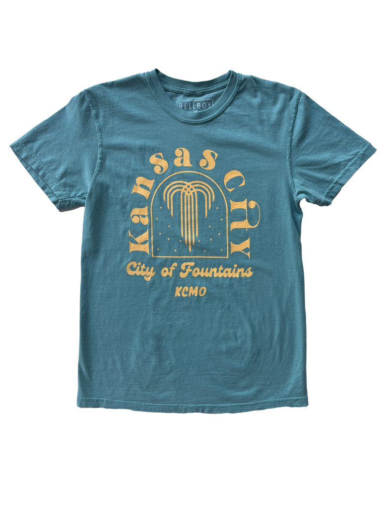 KC ARCH FOUNTAIN TSHIRT SEAFOAM Bellboy Apparel