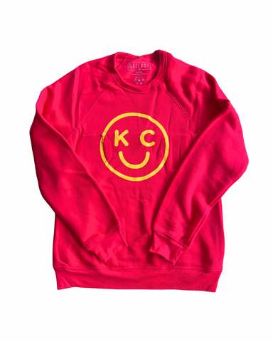 KC SMILEY SWEATSHIRT - RED Bellboy Apparel