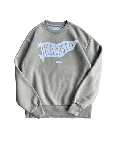 KC PENNANT SWEATSHIRT - OLIVE