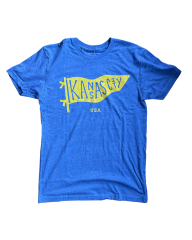 KC PENNANT T-SHIRT - ROYAL/GOLD Bellboy Apparel